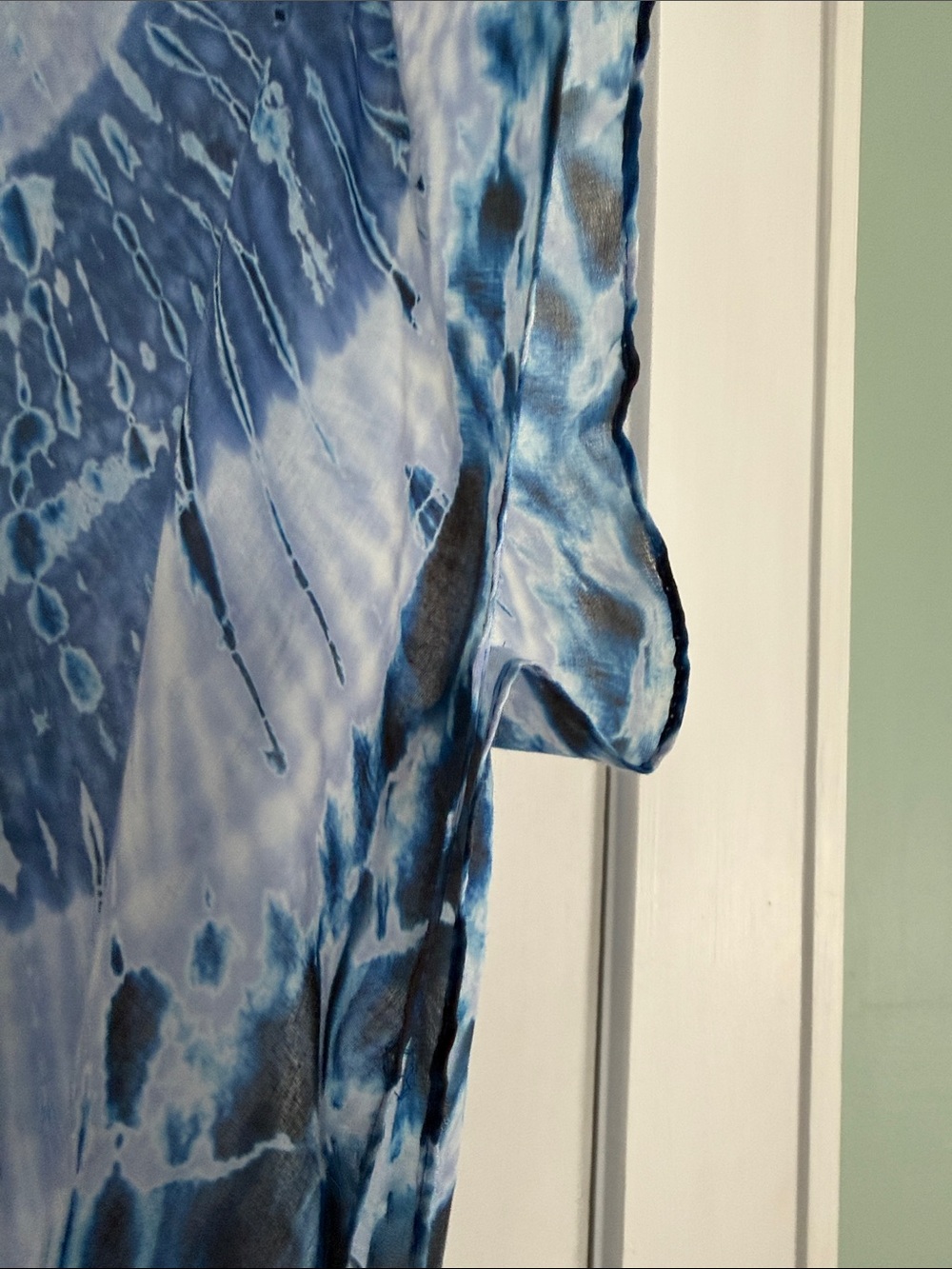 Blue Tie-Dye Sheer Kimono Cover-Up - Picture 2 of 4